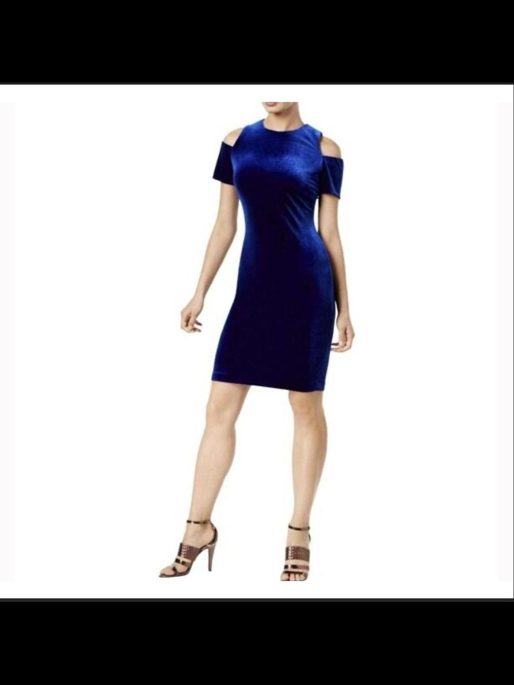 NWT Calvin Klein Royal Blue Velvet Dress